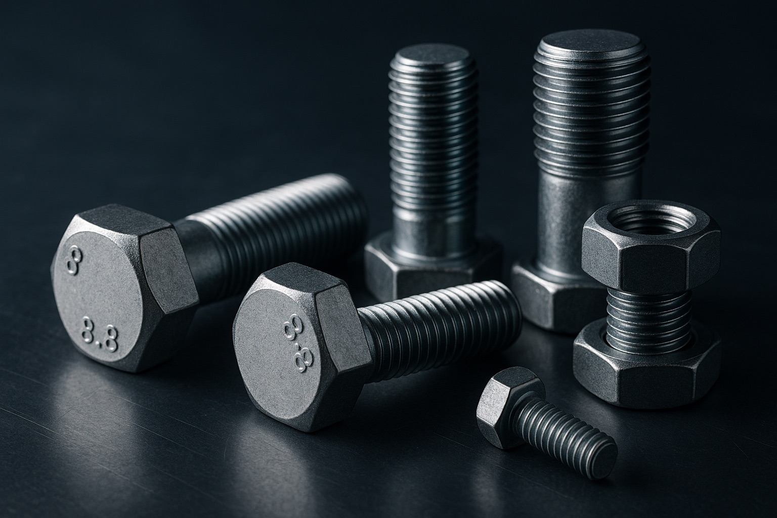 Zinc-nickel plated high-strength hex bolts and fasteners